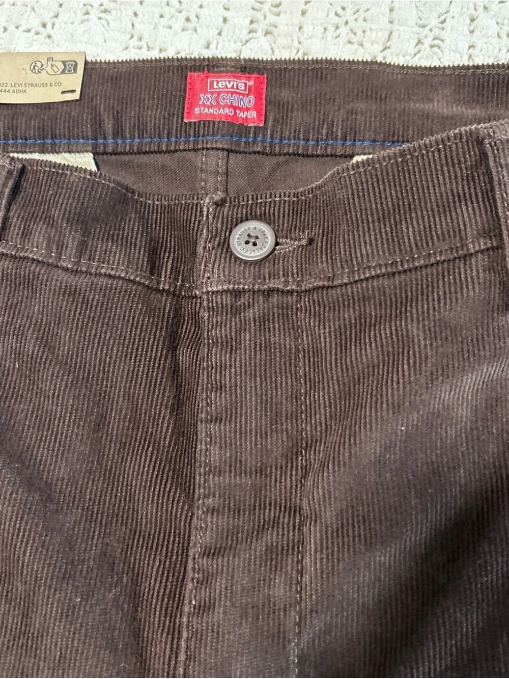 Levi’s Men's XX Chino Taper Brown Corduroy Pants - 34x32 - NWT